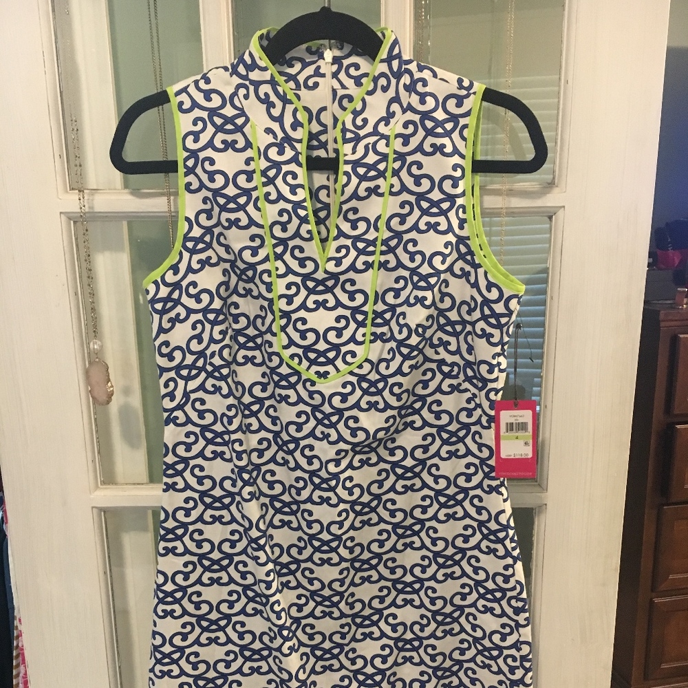 Vince Camuto sheath dress - blue and white